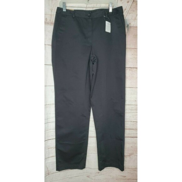 L.L. Bean Women’s Favorite Fit Bayside Twill Pants – Black, 100% Cotton, Size 10 - Picture 1 of 12